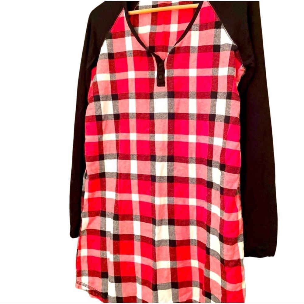 Original Yawn Nightwear Plaid Short Nightgown